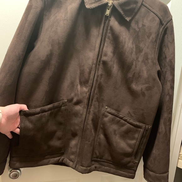 Men’s Faux Suede Columbia Bomber Jacket - Picture 4 of 7